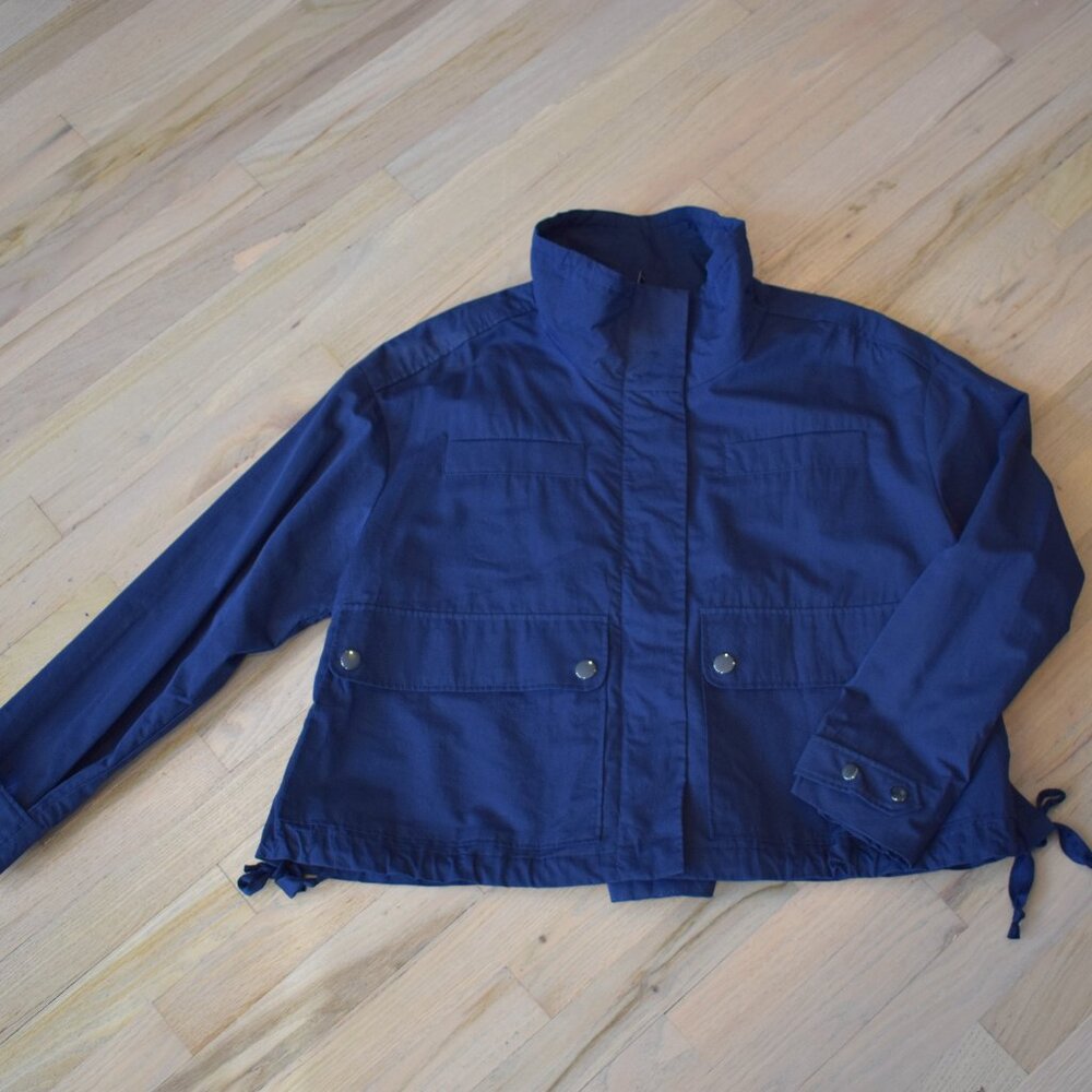 NWT Nordstrom Signature Cotton & Silk Crop Utility Jacket